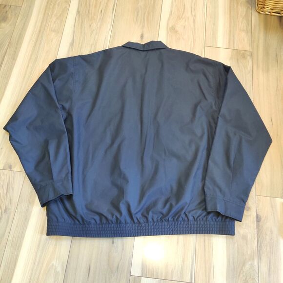 Chaps Ralph Lauren Mens XXL Harrington Jacket Black Bomber Blue Check Lining - Picture 4 of 15